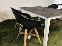 Tuintafel met glasplaat 160x100x73 cm met 4x tuinstoel - afbeelding 6 van  8