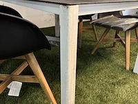 Tuintafel met glasplaat 160x100x73 cm met 4x tuinstoel - afbeelding 7 van  8