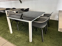 Tuintafel met glasplaat 160x100x73 cm met 4x tuinstoel - afbeelding 2 van  8