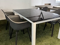 Tuintafel met glasplaat 160x100x73 cm met 4x tuinstoel - afbeelding 3 van  8