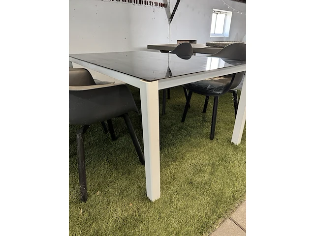 Tuintafel met glasplaat 160x100x73 cm met 4x tuinstoel - afbeelding 5 van  8