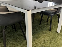 Tuintafel met glasplaat 160x100x73 cm met 4x tuinstoel - afbeelding 5 van  8