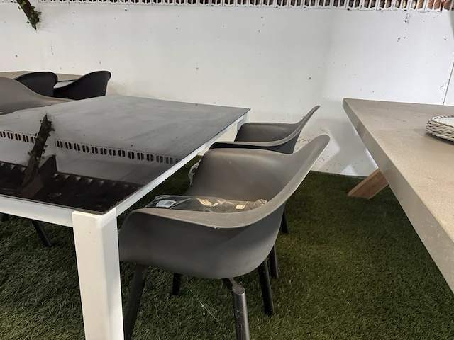 Tuintafel met glasplaat 160x100x73 cm met 4x tuinstoel - afbeelding 8 van  8