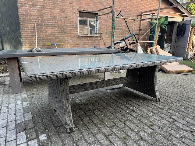 Tuintafel met glasplaat 228x108x74 cm - afbeelding 2 van  7
