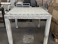 Tuintafel met glasplaat 90x90 cm, fonteyn, chesley, mixed grey - afbeelding 2 van  5