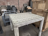 Tuintafel met glasplaat 90x90 cm, fonteyn, chesley, mixed grey - afbeelding 3 van  5