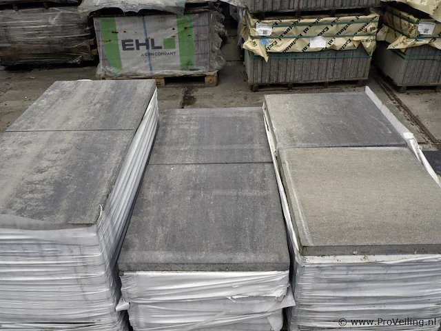 Tuintegels van beton - kleur grijszwart - 60x60x4,4cm - 22m² - afbeelding 1 van  1