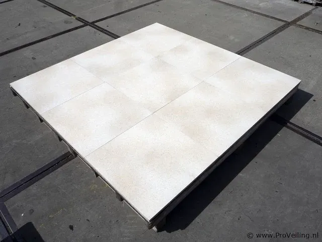 Tuintegels van keramiek - kleur stone cream - 60x60x1,8cm - 10,8m² - afbeelding 3 van  3