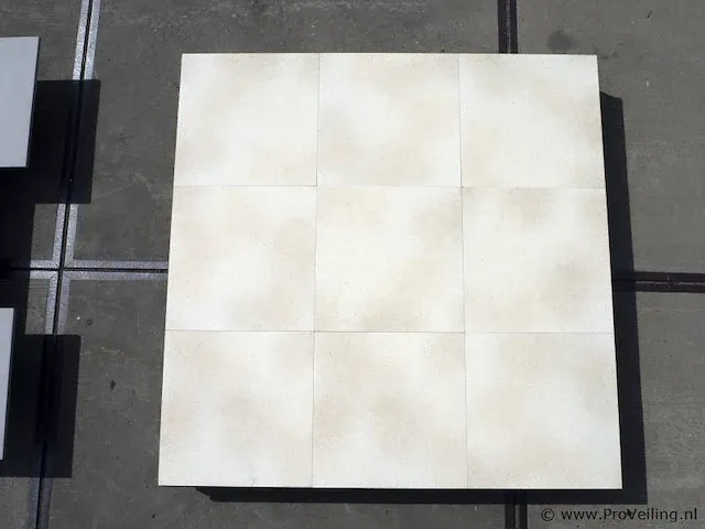 Tuintegels van keramiek - kleur stone cream - 60x60x1,8cm - 21,6m² - afbeelding 1 van  3