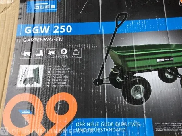 Tuinwagen met trekstang gude, ggw 250, groen/zwart - afbeelding 3 van  4