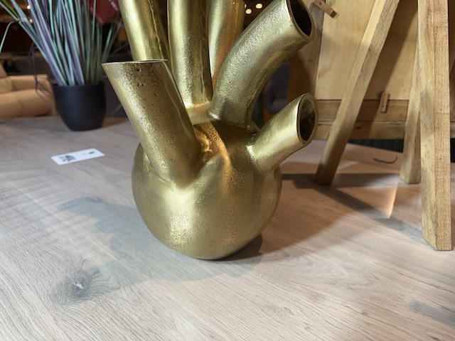 Tulpenvaas, champagne goudkleurig aluminium - afbeelding 3 van  4