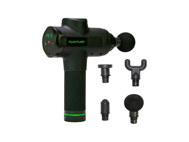 Tunturi mg50 massage gun - incl. opzetstukken en koffer - oplaadbaar massage apparaat - massage pistool - kleur: zwart - afbeelding 1 van  2