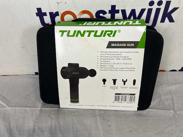 Tunturi mg50 massage gun - incl. opzetstukken en koffer - oplaadbaar massage apparaat - massage pistool - kleur: zwart - afbeelding 2 van  2