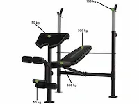Tunturi wb60 halterbank - bankdrukbank - leg extension - bicep curls (12x) - afbeelding 2 van  4