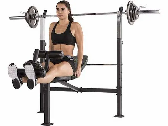 Tunturi wb60 halterbank - bankdrukbank - leg extension - bicep curls (12x) - afbeelding 4 van  4