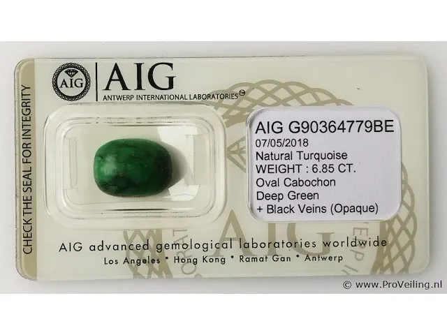 Turquoise 6.85ct aig certified - afbeelding 5 van  8