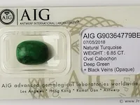 Turquoise 6.85ct aig certified - afbeelding 5 van  8