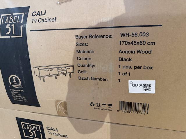 Tv- dressoir, label51, cali, zwart - afbeelding 5 van  5