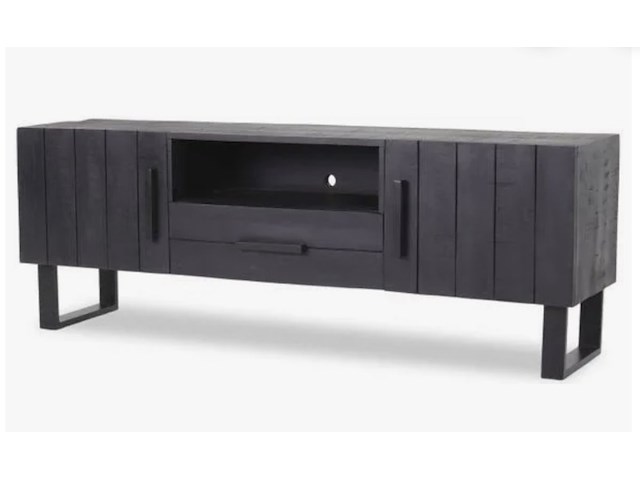 Tv- dressoir, label51, santos, zwart - afbeelding 3 van  5