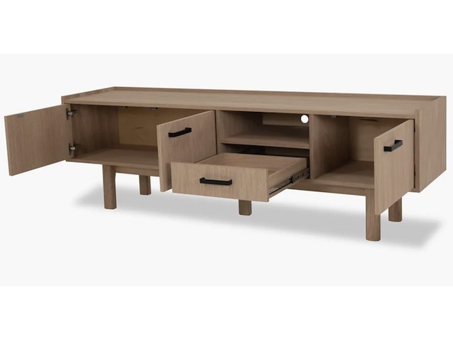 Tv-dressoir, naturel eikenhout - afbeelding 3 van  5