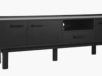 Tv-dressoir, zwart acaciahout - afbeelding 1 van  5