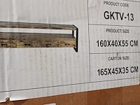 Tv meubel 160x45x75, sanderz, mango zwart staal, 2025 - afbeelding 2 van  3