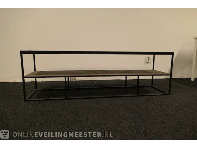 Tv meubel met onderblad visgraat ingelegd - afbeelding 4 van  10