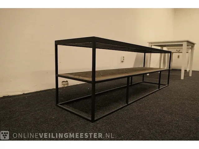 Tv meubel met onderblad visgraat ingelegd - afbeelding 5 van  10
