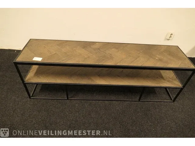 Tv meubel met onderblad visgraat ingelegd - afbeelding 6 van  10