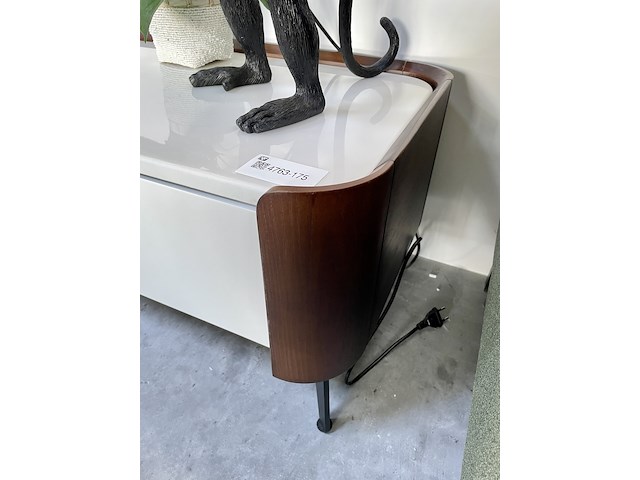 Tv-meubel met wit marmeren blad, by italia, walnoot / wit marmer - afbeelding 2 van  13