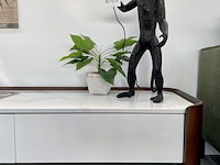 Tv-meubel met wit marmeren blad, by italia, walnoot / wit marmer - afbeelding 10 van  13