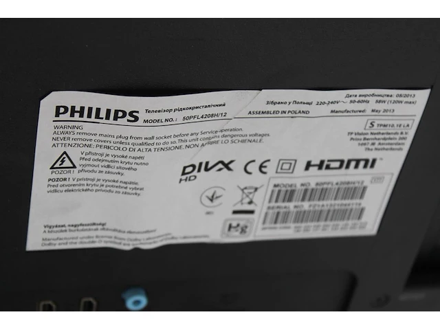 Tv philips 50pfl 4208h/12 42 inch. let op! afstandsbediening ontbreekt. - afbeelding 2 van  2
