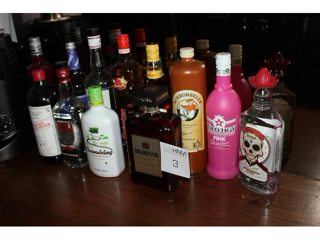 Twaalf flessen drank w.o. whisky, tequila, wodka, sambuca, amaretto, etc. - afbeelding 2 van  2