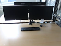 Twee 24 inch monitoren iyama aan bureaubeugel - afbeelding 2 van  2