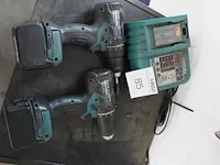 Twee accu-schroefboormachines makita ddf470 met twee accu's en lader - afbeelding 2 van  2