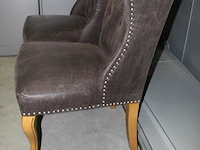 Twee bruin beklede stoelen riviera maison. margeproduct - afbeelding 2 van  2