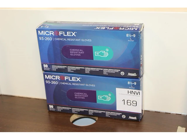Twee dozen met synthetisch composiet handschoenen ansell microflex maat 8,5-9 - afbeelding 1 van  2