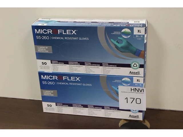 Twee dozen met synthetisch composiet handschoenen ansell microflex maat 9,5-10 - afbeelding 1 van  2
