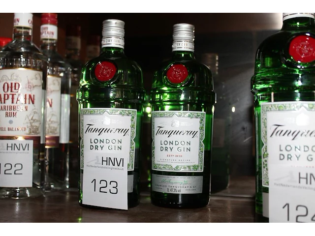 Twee flessen gin tanqueray. - afbeelding 1 van  2