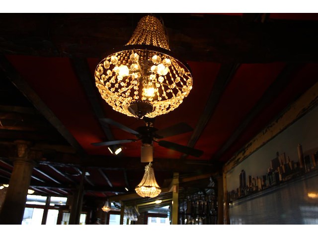 Twee kristallook hanglampen doorsnede 40 cm. - afbeelding 1 van  2