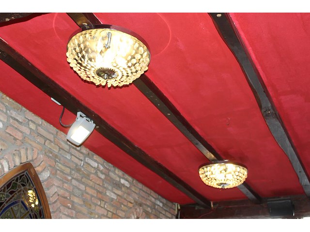 Twee kristallook plafonnieres doorsnede 40 cm. - afbeelding 1 van  3