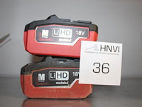 Twee lion-accu's metabo 18v. - afbeelding 1 van  1
