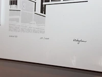 Twee litho's evoluon en klokgebouw. - afbeelding 2 van  3