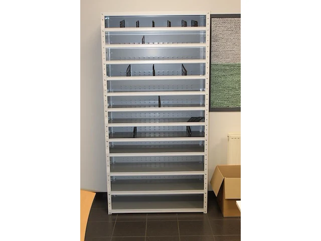 Twee metalen schappenkasten afm. 100 x 45 x 198 cm - afbeelding 3 van  3