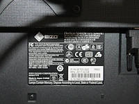 Twee monitoren eizo flexscan 2402w 24 inch op dubbele armsteun met toetsenbord, muis en verhoger. - afbeelding 2 van  2