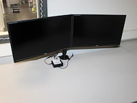Twee monitoren iyama 24 inch aan bureaubeugel met dokkingstation gearlab glb232003 - afbeelding 2 van  3