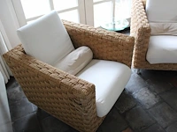 Twee salonstoelen gevlochten. afmeting 80 x 85 x 60 cm. diverse beschadigingen aan vlechtwerk - afbeelding 3 van  3