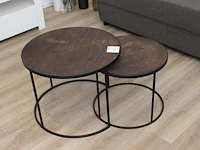 Twee salontafels met doorsnede 60 cm en 48 cm. - afbeelding 1 van  2