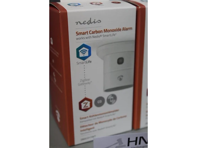 Twee smart carbon monoxide alarm nedis type zbdc011wt, volume 85 db, afm. 60 x 60 x 50 mm - afbeelding 2 van  2