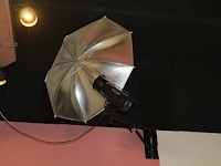 Twee studioflitsers mettle 400 q met paraplusoftboxen aan verstelbare falco eyes wb 1250 wallboom en op sta... - afbeelding 5 van  5
